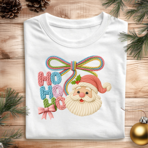 DTF Embroidery Pattern Ho Ho Ho Santa