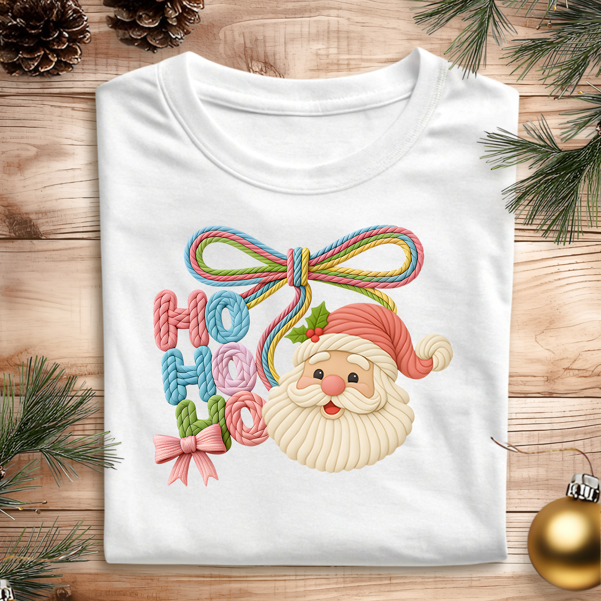 DTF Embroidery Pattern Ho Ho Ho Santa