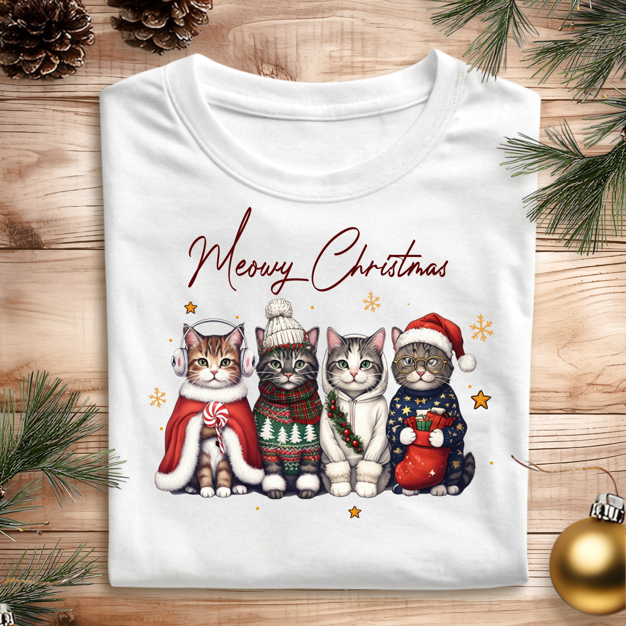 DTF Merry Christmas Cats