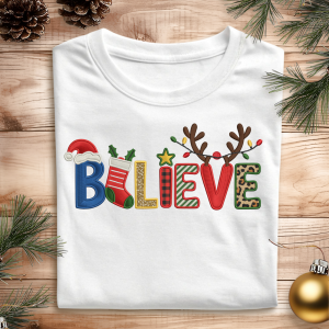 DTF Embroidery Pattern Believe