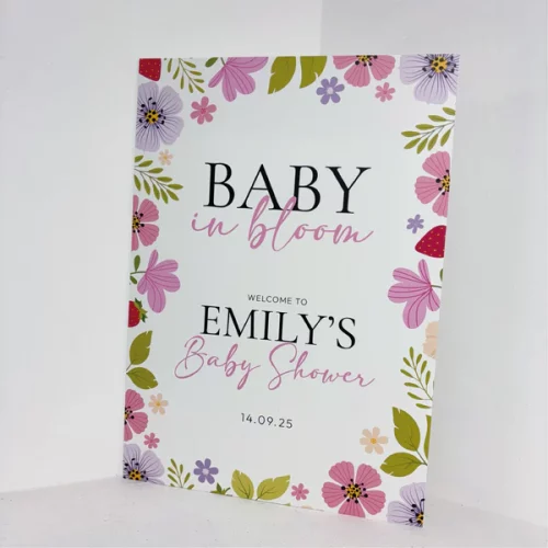 Baby in Bloom Easel Sign
