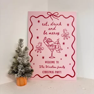 Sip & Sleigh Easel Sign