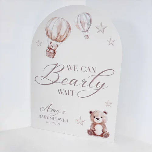 We Can Bearly Wait Easel Sign
