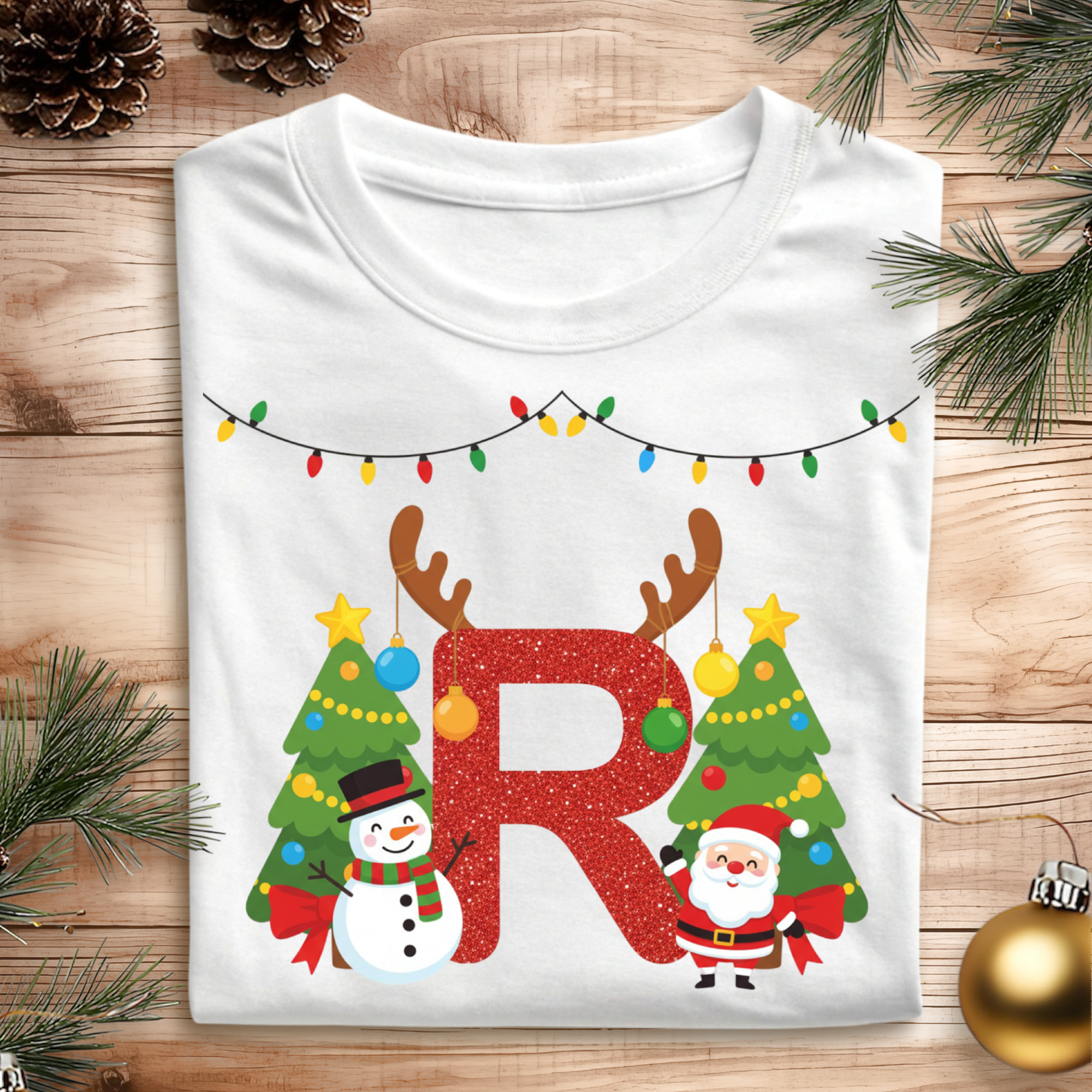 DTF Christmas Letters - Red Glitter & Characters