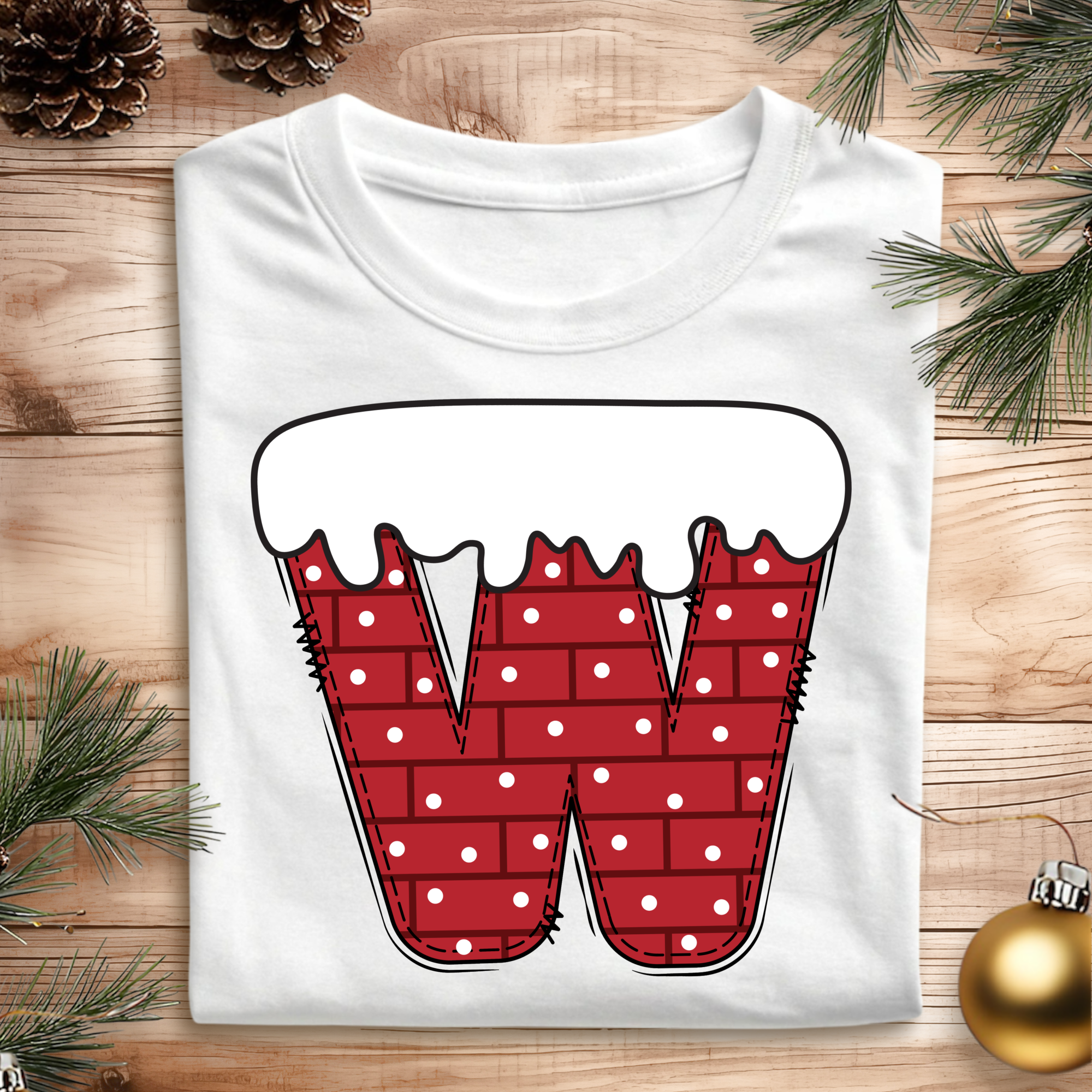 DTF Christmas Letters - Snowy Wall