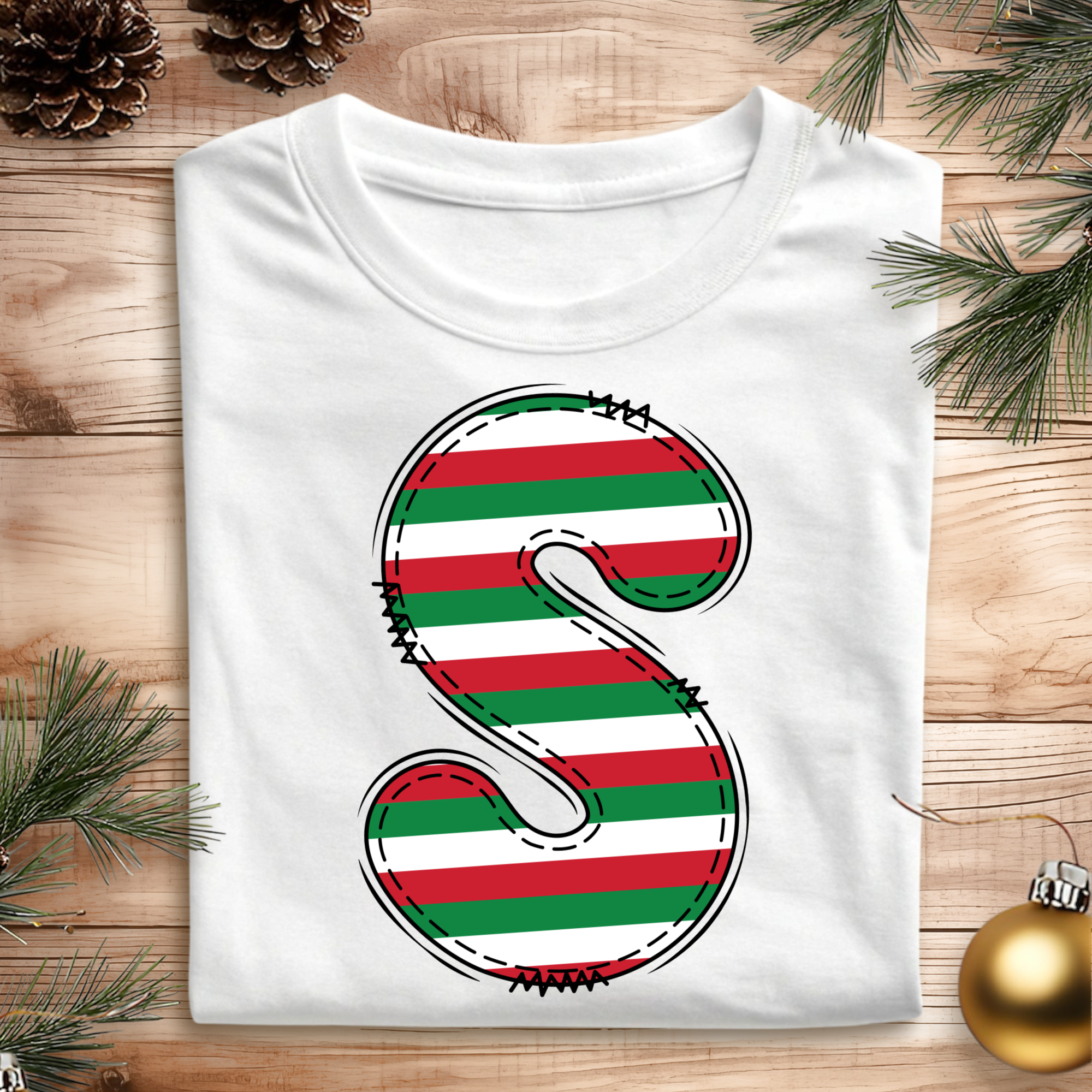 DTF Christmas Letters - Stripes