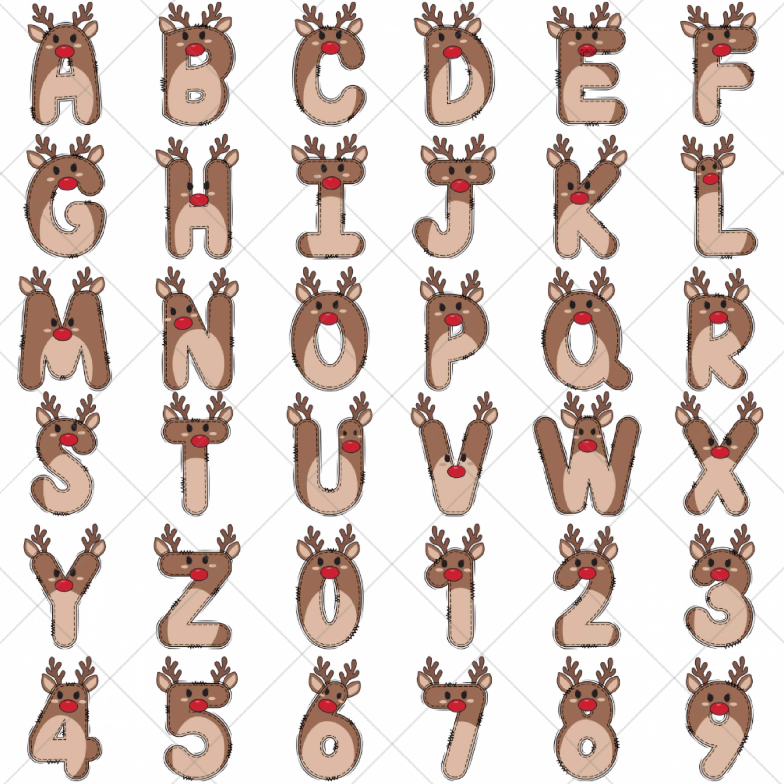 DTF Christmas Letters - Reindeer - Image 2