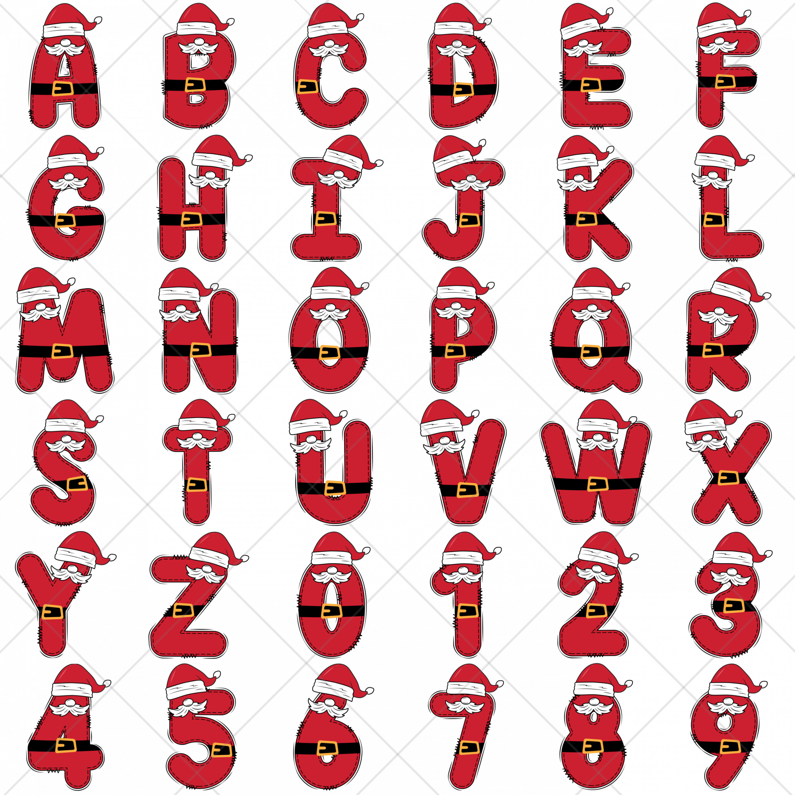 DTF Christmas Letters - Santa - Image 2