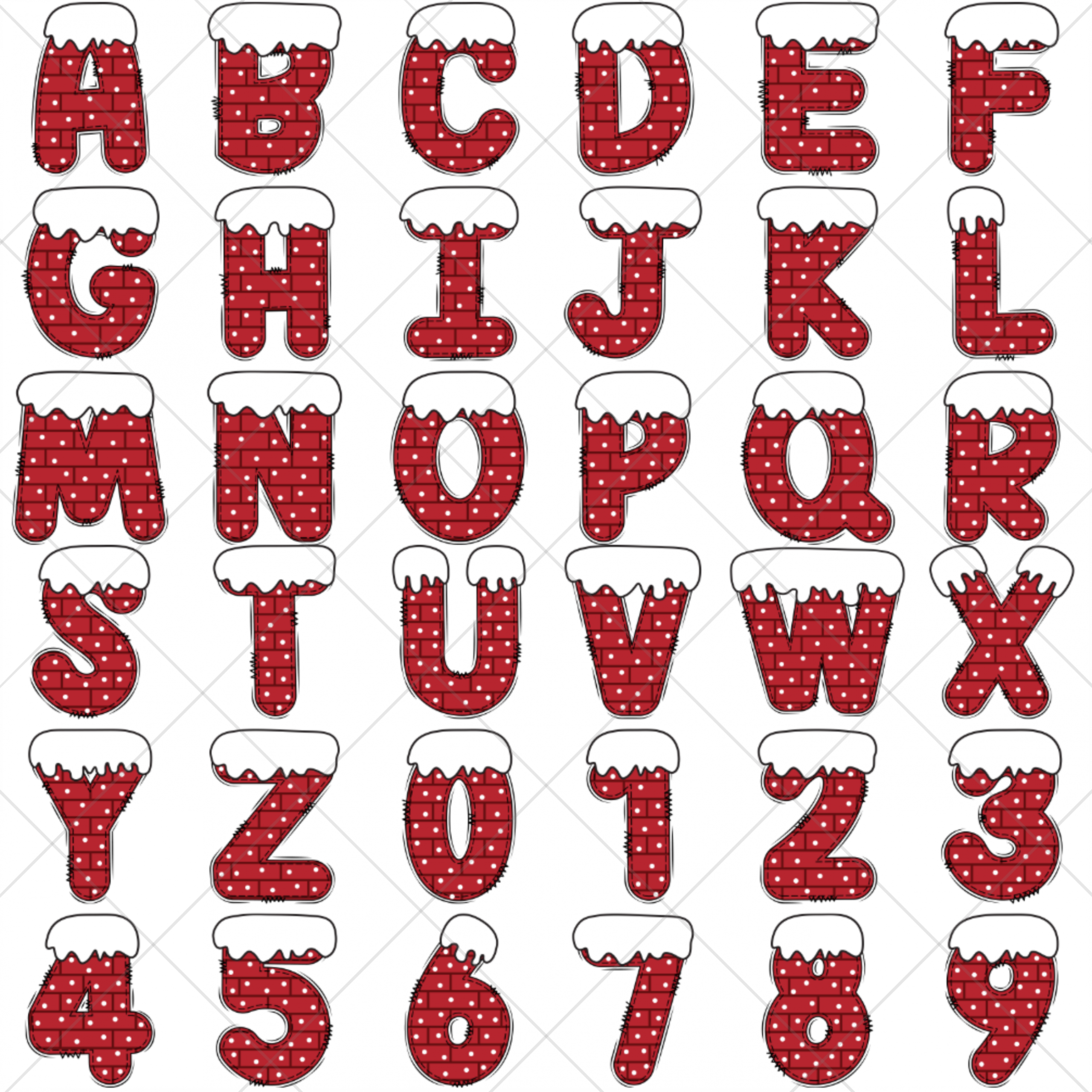 DTF Christmas Letters - Snowy Wall - Image 2