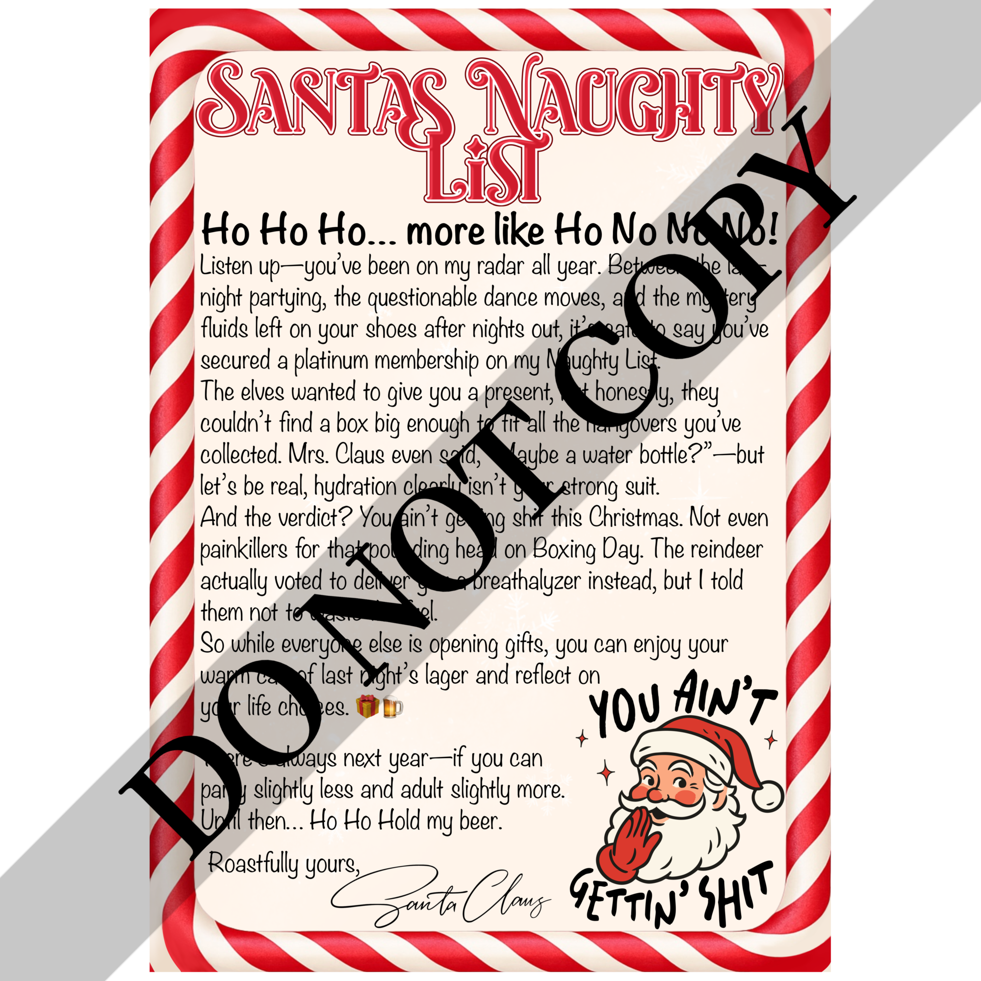 PNG Digital Download - Santas Naughty List Letter - Image 2