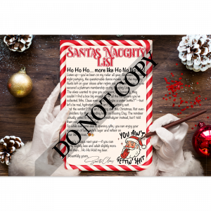 PNG Digital Download - Santas Naughty List Letter