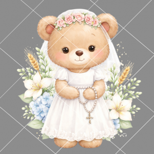 UV DTF - Holy Communion Teddy Bear Decal