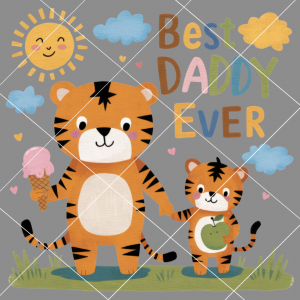 UV DTF - Tiger Best Daddy Ever Decal