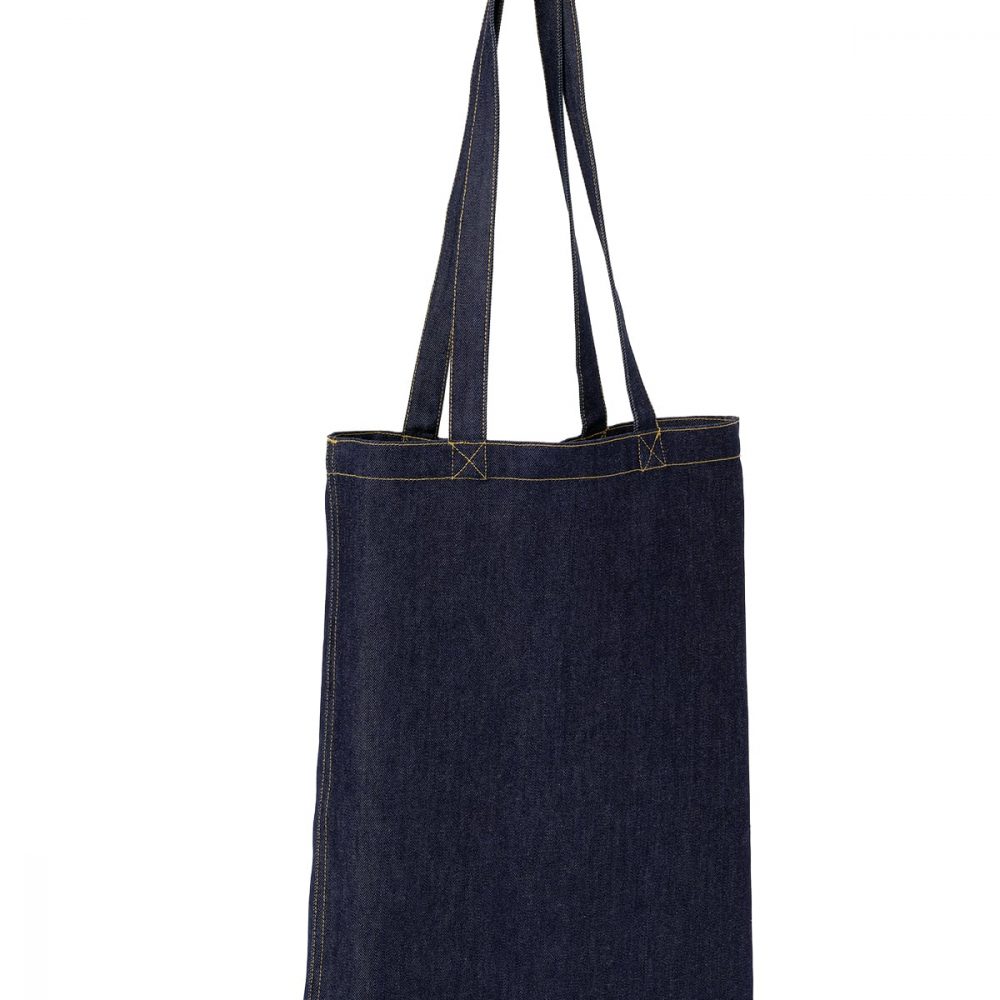 Denim ‘flat base’ shopper
