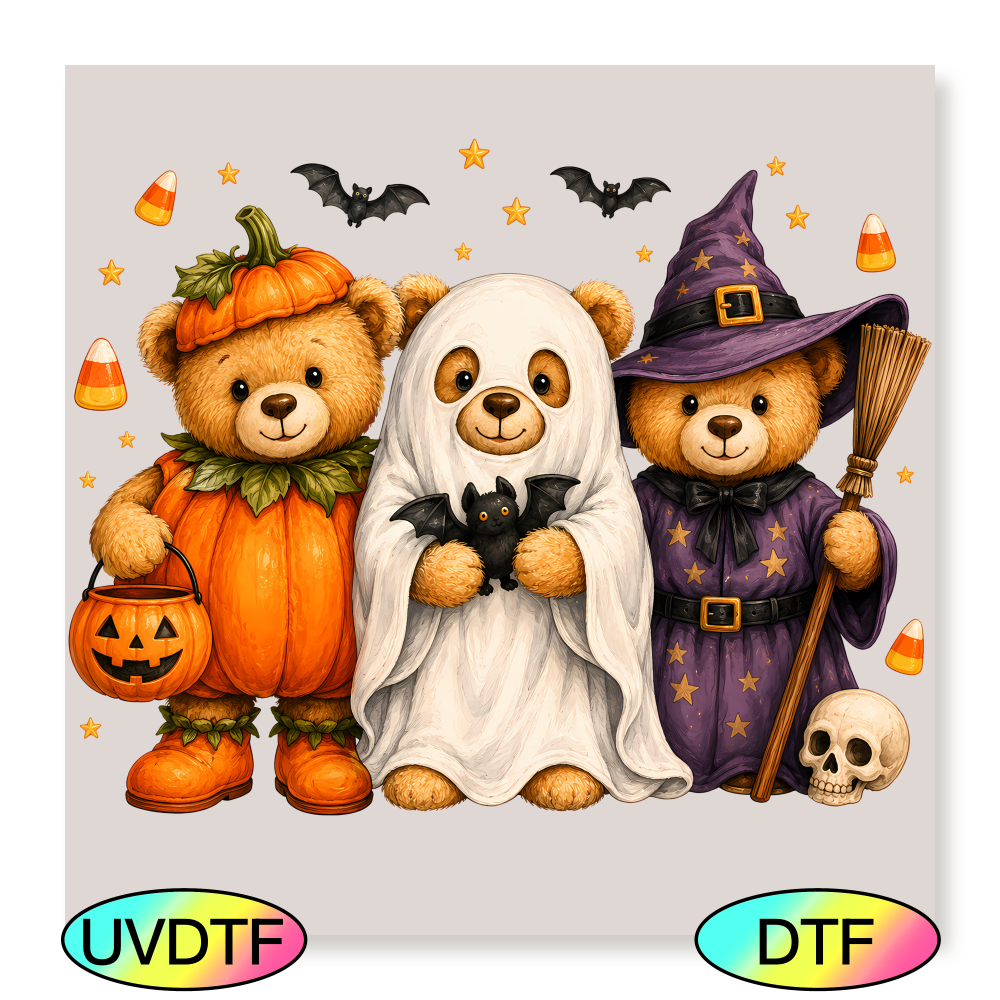 Halloween Teddy Trio - Decal