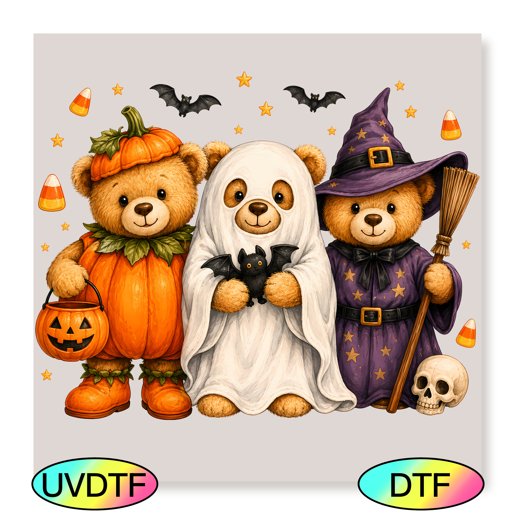 Halloween Teddy Trio - Decal