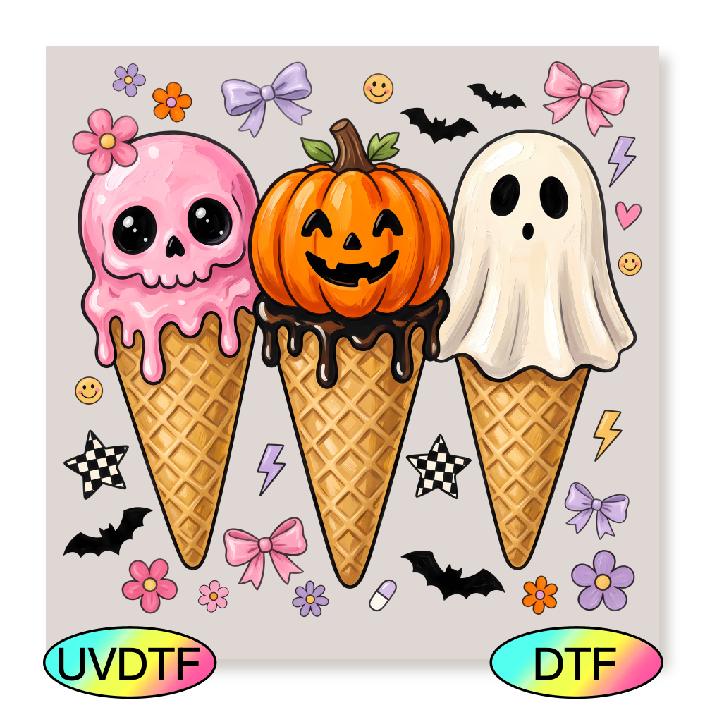 Halloween Cute Ice creams - Decal