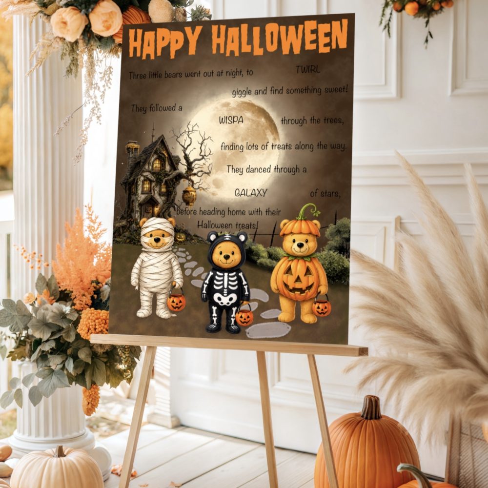 The Three Cute Halloween Bears - A3 Board
