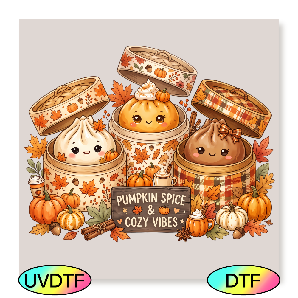 Pumpkin Spice & Cozy Vibes Dumplings - Decal