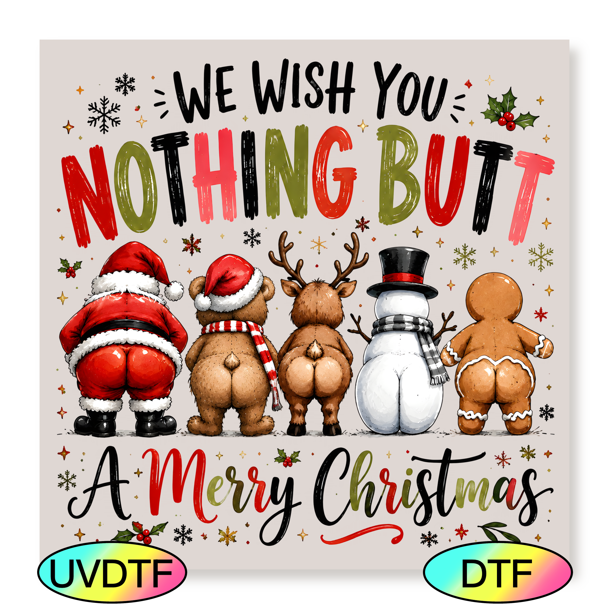 We Wish You Nothing BUTT a Merry Christmas - Decal